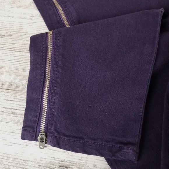 Purple ankle stretch petite jeans w/ ankle zippers - Picture 5 of 9